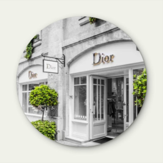 Fashion Store in City Acrylic Glass Rounded Print Tempered Glass Wall Art 100% Made in Australia Ready to Hang