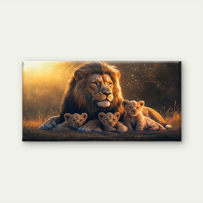 Noble Heart Lion King Wall Art Canvas Office Home Room Framed 120x60cm - Bella Home Decor