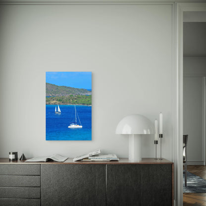 Vanuatu Sailing Boat S 60x90cm Metal Print Ready to Hang