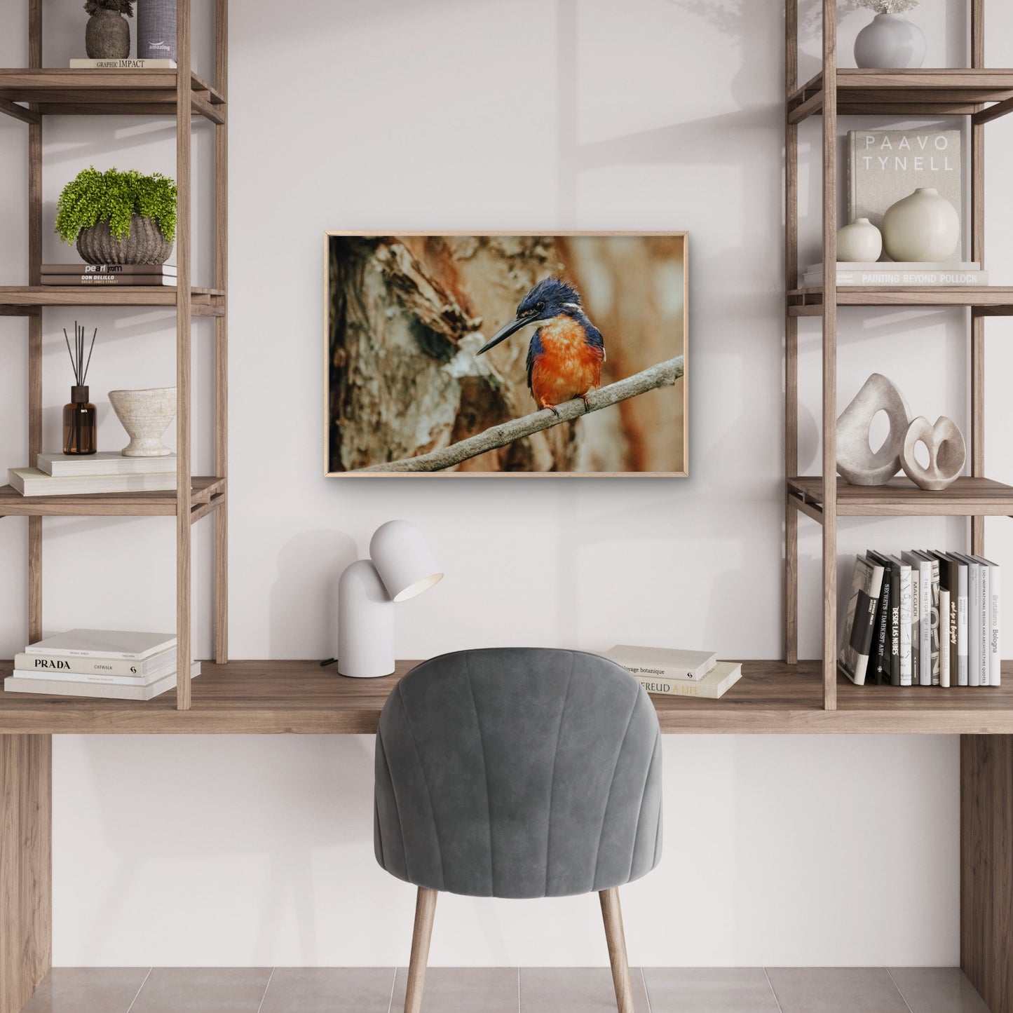 Azure Kingfisher Perched Wall Art Decor 100% Australian Made