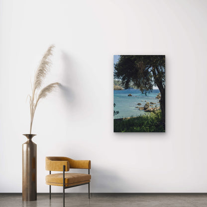Scenic Rocky Cove in Corfu, Greece 60x90cm Metal Print Ready to Hang