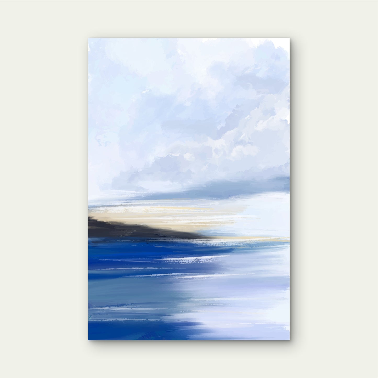Abstract Seascape Painting 60x90cm Metal Print Ready to Hang