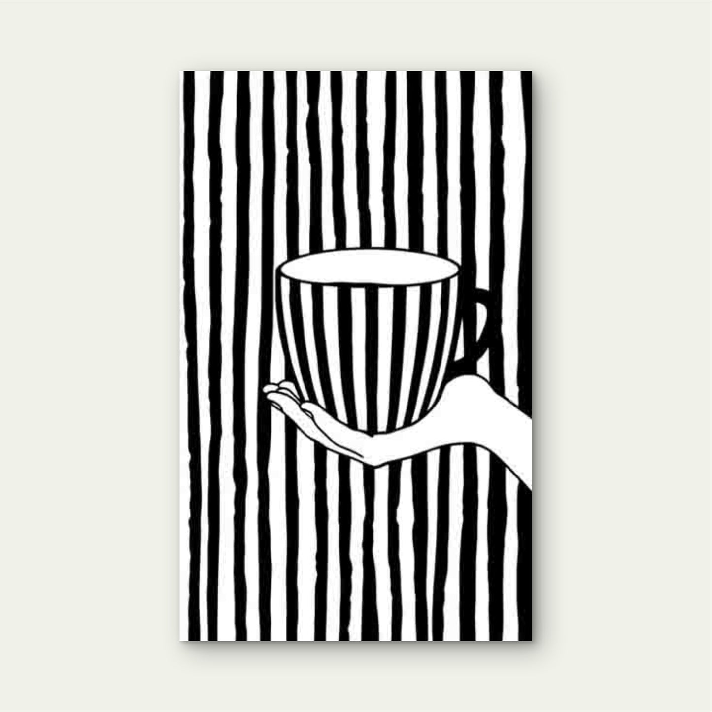 Hand-Holding Coffee Cup 60x90cm Metal Print Ready to Hang