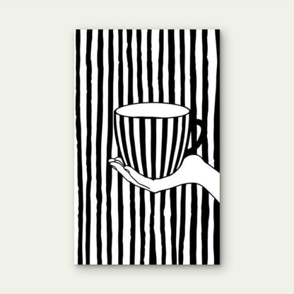 Hand-Holding Coffee Cup 60x90cm Metal Print Ready to Hang