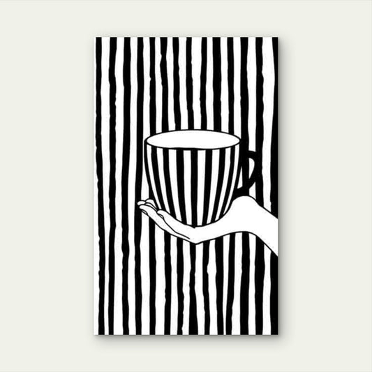 Hand-Holding Coffee Cup 60x90cm Metal Print Ready to Hang