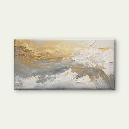 Modern Impasto Gold Leaf Painting Wall Art Canvas Office Home Framed 120x60cm