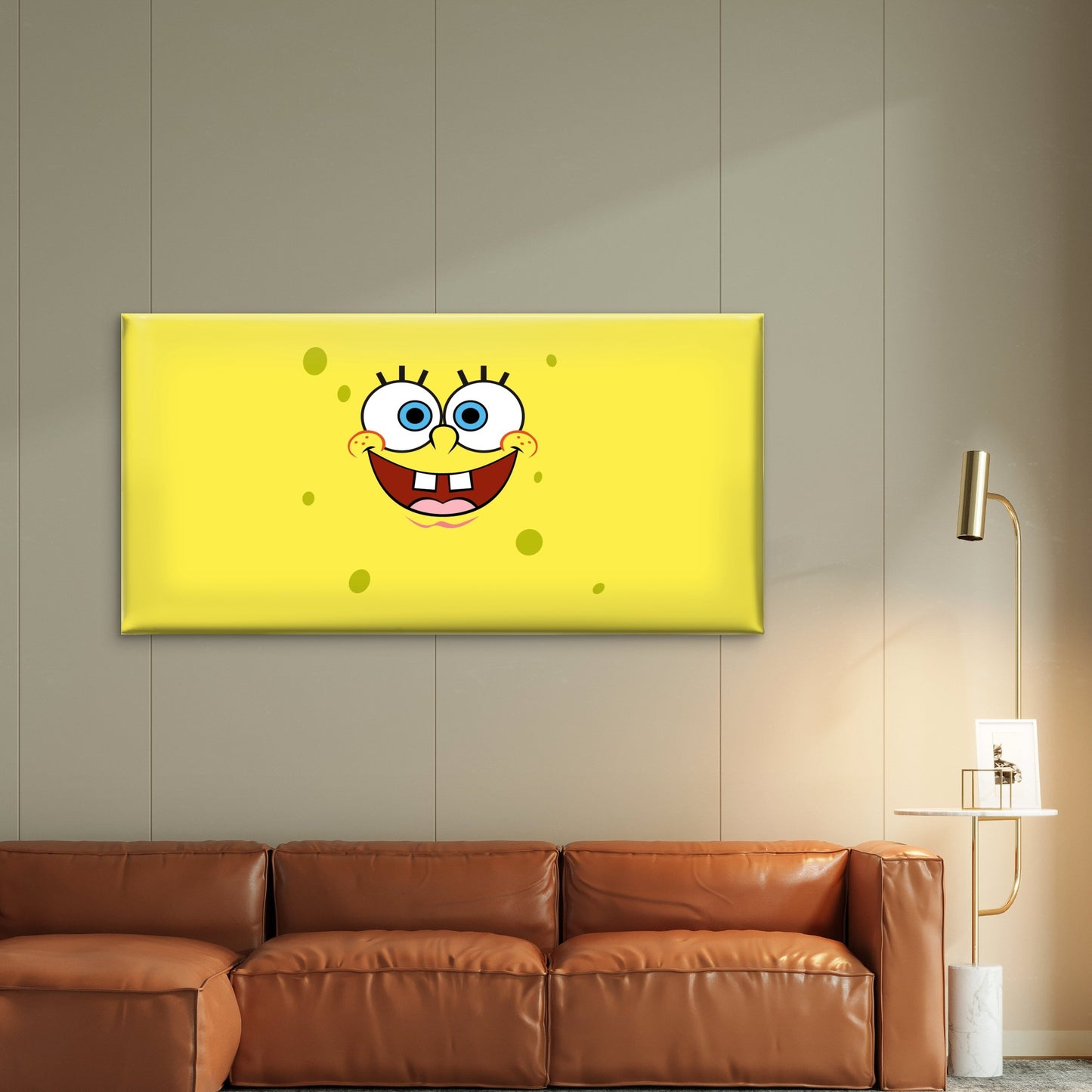 Yellow Sea Sponge Cartoon Wall Art Canvas Office Home Room Framed 120x60cm