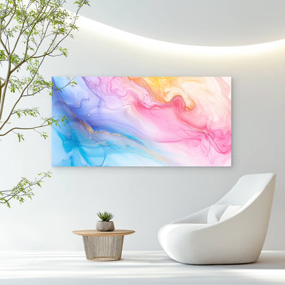 Golden Sparkles Over Pink Wall Art Canvas Office Home Room Framed 120x60cm - Bella Home Decor