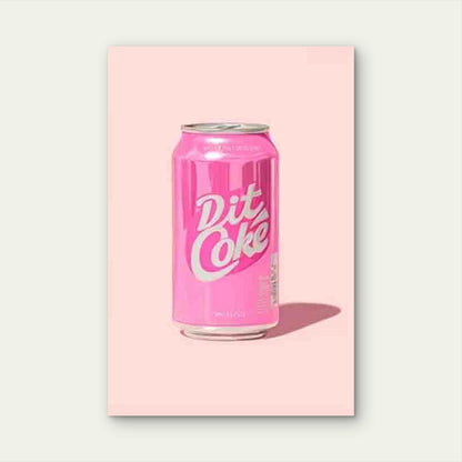 Pink Retro Diet Coke Logo Inspired 60x90cm Metal Print Ready to Hang