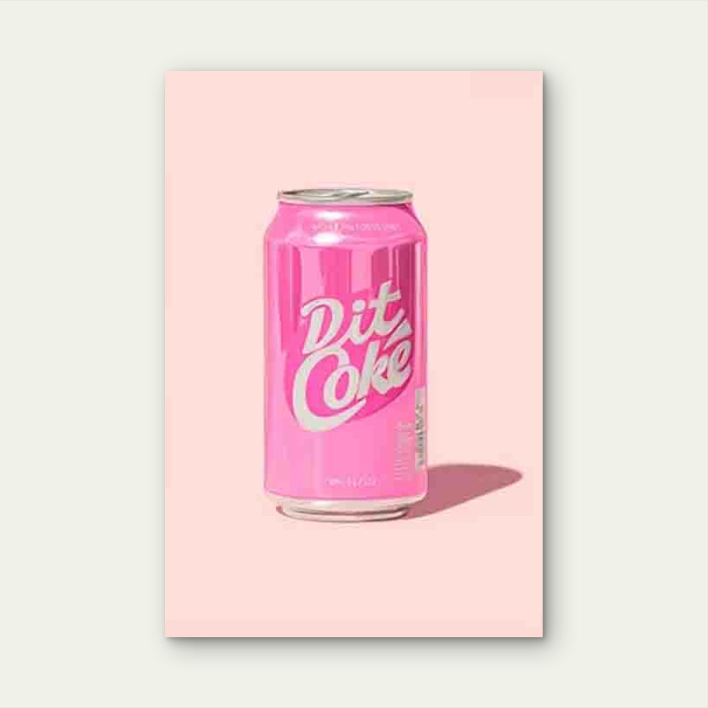 Pink Retro Diet Coke Logo Inspired Metal Print Ready to Hang