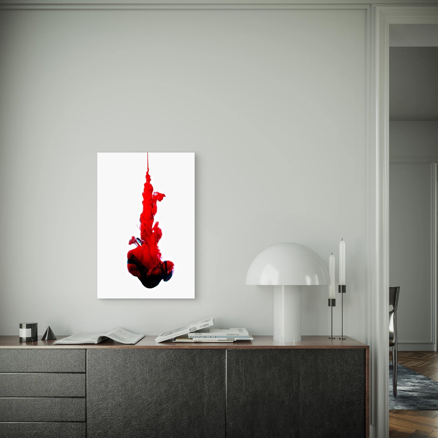 Paint In Water Color Liquid Metal Print Ready to Hang