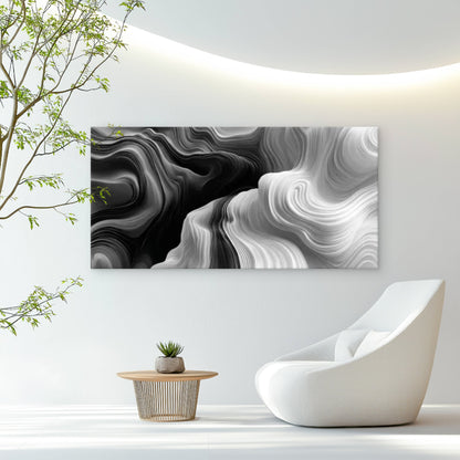 Minimalist & Swirling Pattern Wall Art Canvas Office Home Room Framed 120x60cm - Bella Home Decor