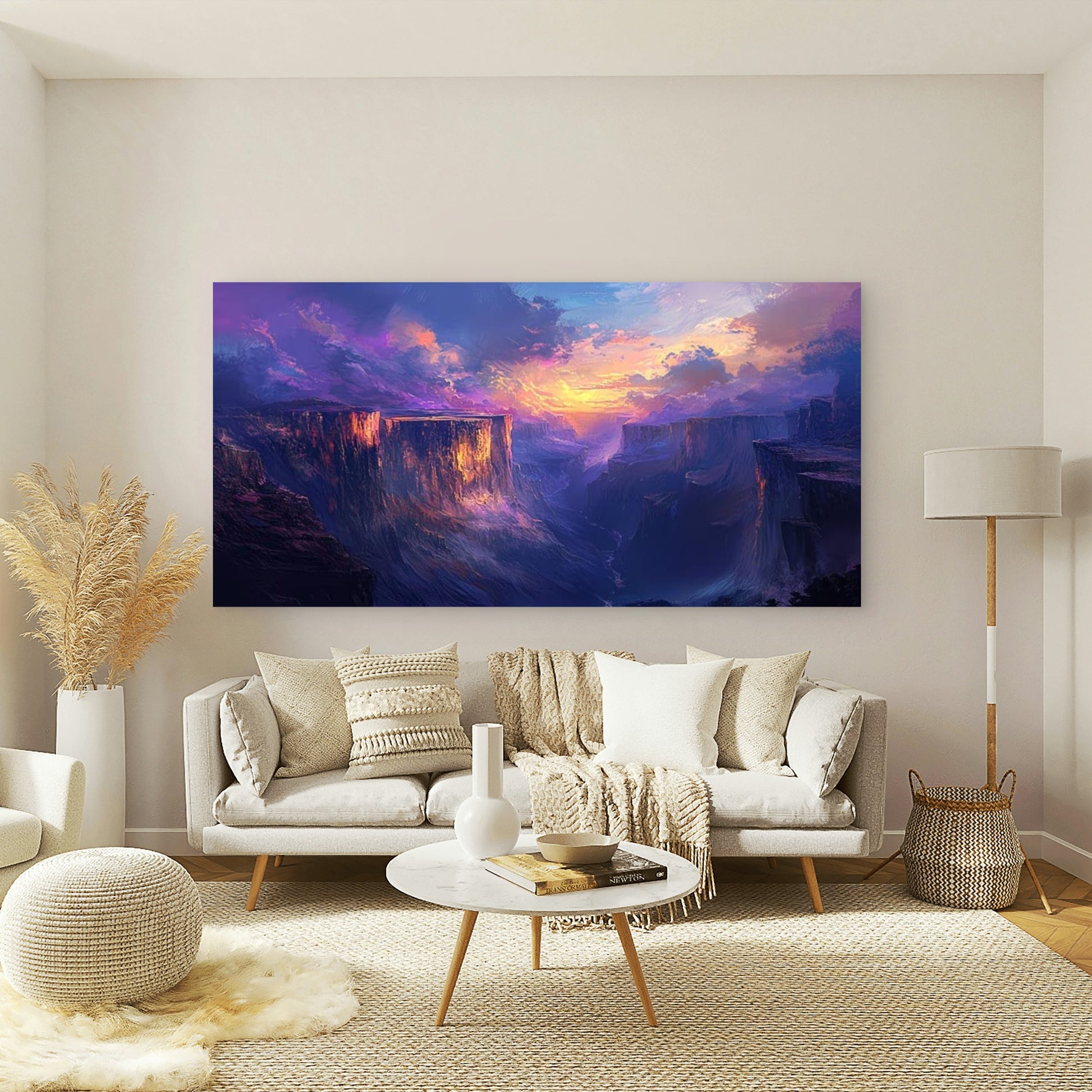 Featuring a Sunset Landscape Wall Art Canvas Office Home Room Framed 120x60cm - Bella Home Decor