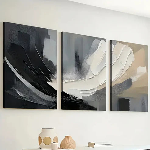 3pcs Artistic Modern Abstract Light Luxury Wall Art Set Canvas Framed 60x90cm - High Quality Print 100% Australian Made Wall Canvas Ready to Hang