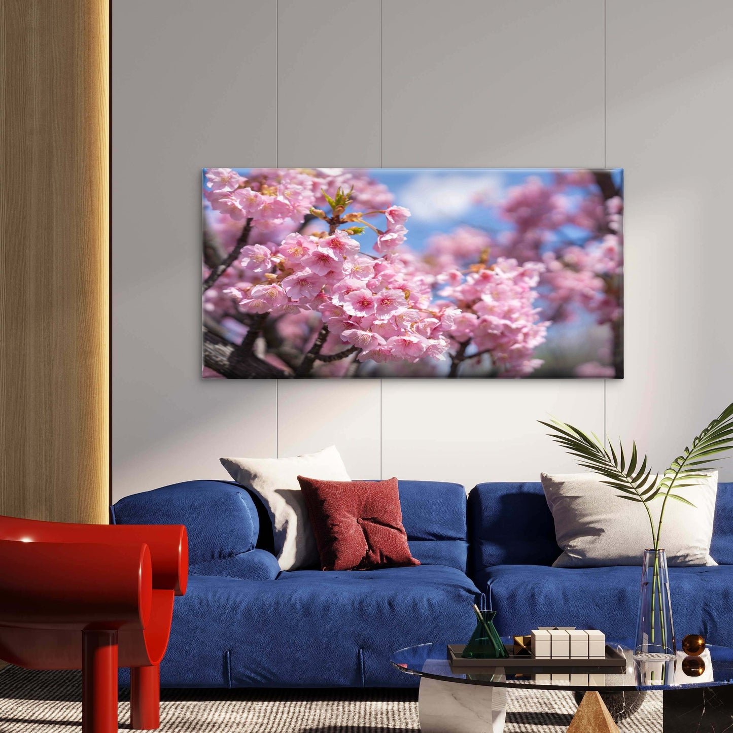 Japan Spring Floral Landscape Wall Art Canvas Office Home Room Framed 120x60cm