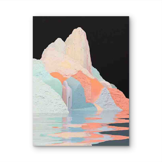 Vibrant Colorful Paint Drip Mountain 60x90cm Metal Print Ready to Hang