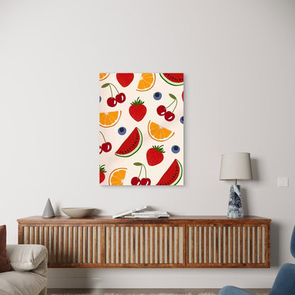 Summer Fruits Funky Doodle 60x90cm Metal Print Ready to Hang