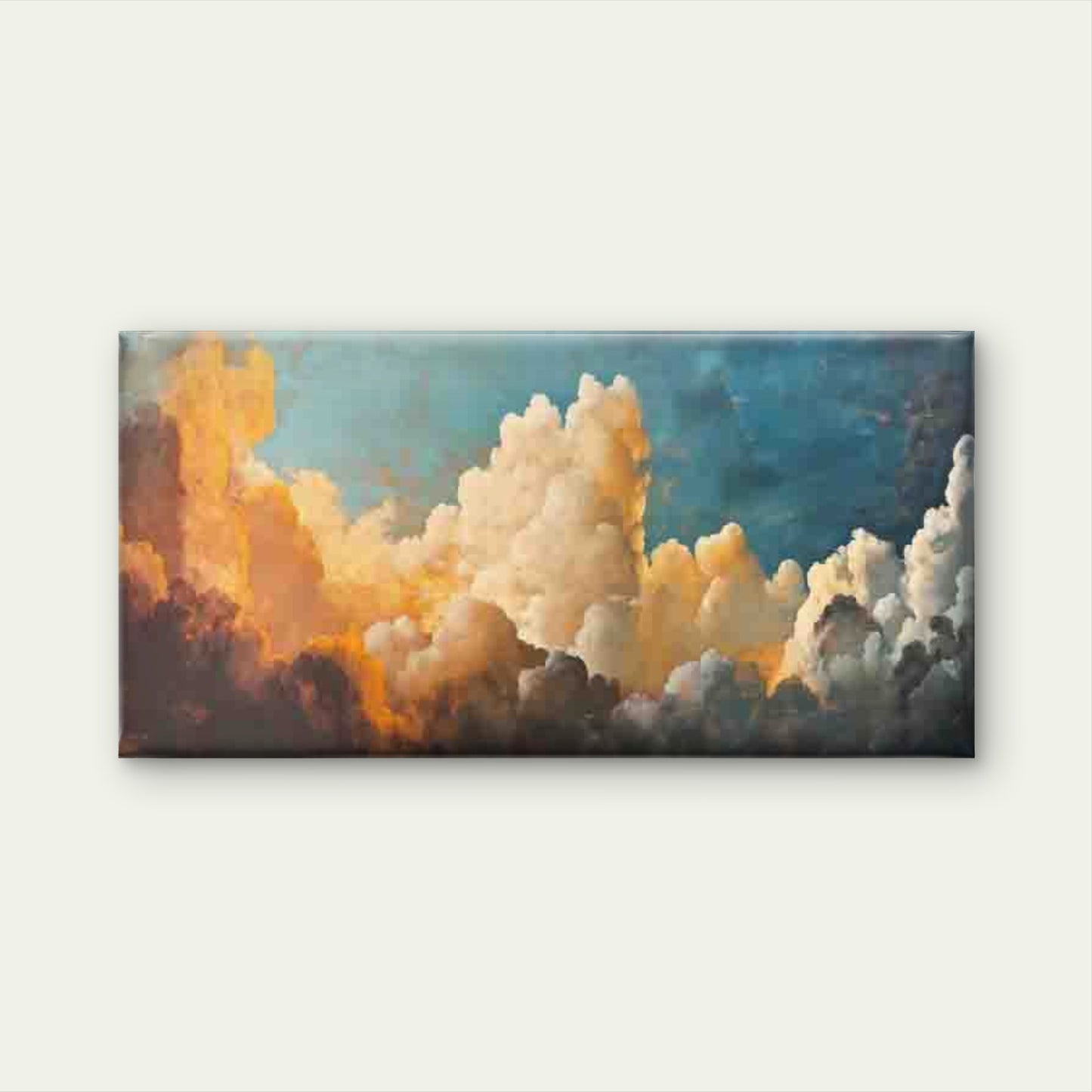 Golden Sunset Clouds Sky Scene Wall Art Canvas Office Home Room Framed 120x60cm - Bella Home Decor