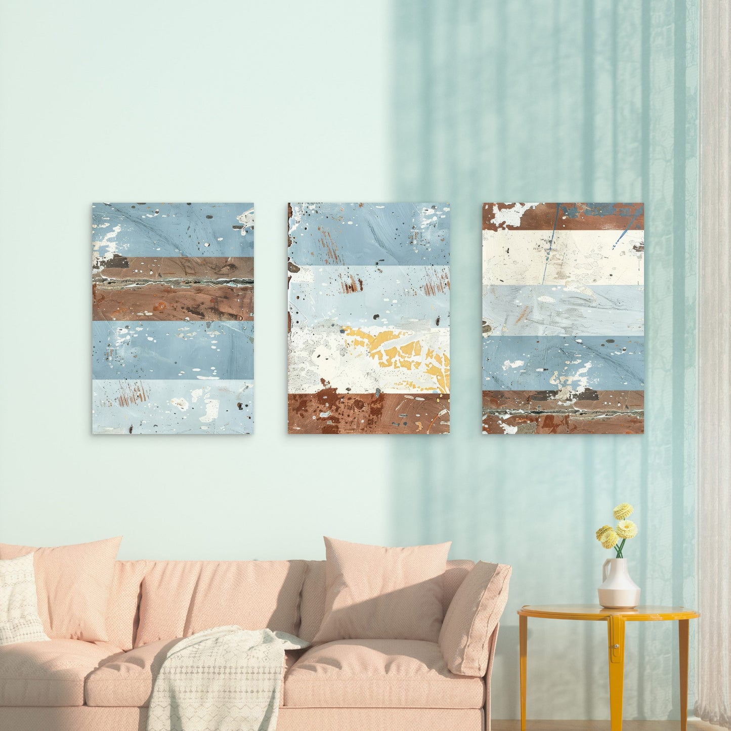 3pcs Rustic Distressed Wood Art Painting  Wall Art Set Canvas Framed 60x90cm - High Quality Print 100% Australian Made Wall Canvas Ready to Hang