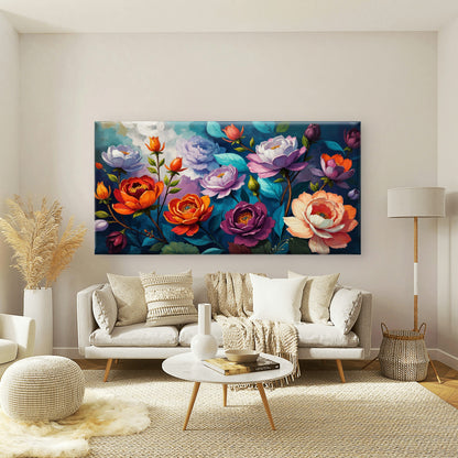 Colorful Petals And Leaves Wall Art Canvas Office Home Room Framed 120x60cm