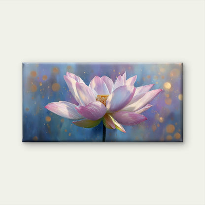 Pink & Purple Lotus Flower Wall Art Canvas Office Home Room Framed 120x60cm