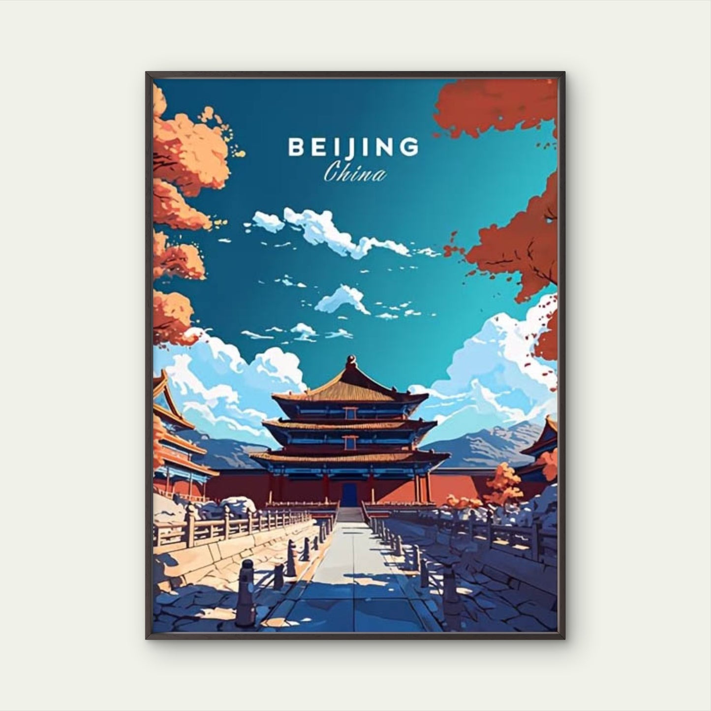 The Heart Of Traditional China Beijing Travel Poster Print Wall Art