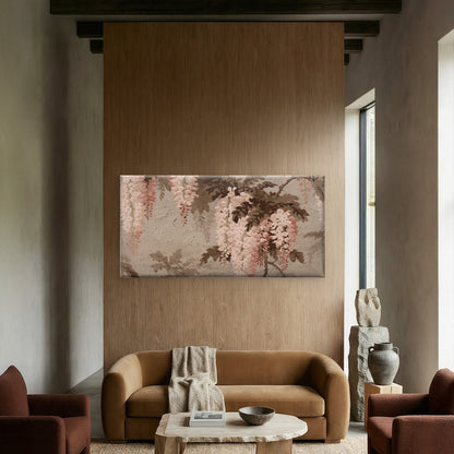 Rustic Vintage Pink Wisteria Flower Wall Art Canvas Office Home Framed 120x60cm