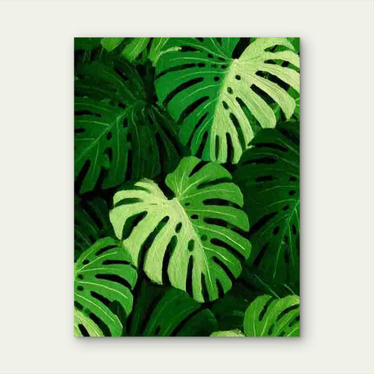 Jungle Green Leaf Rainforest Art Monstera, Botanical 60x90cm Metal Print Ready to Hang