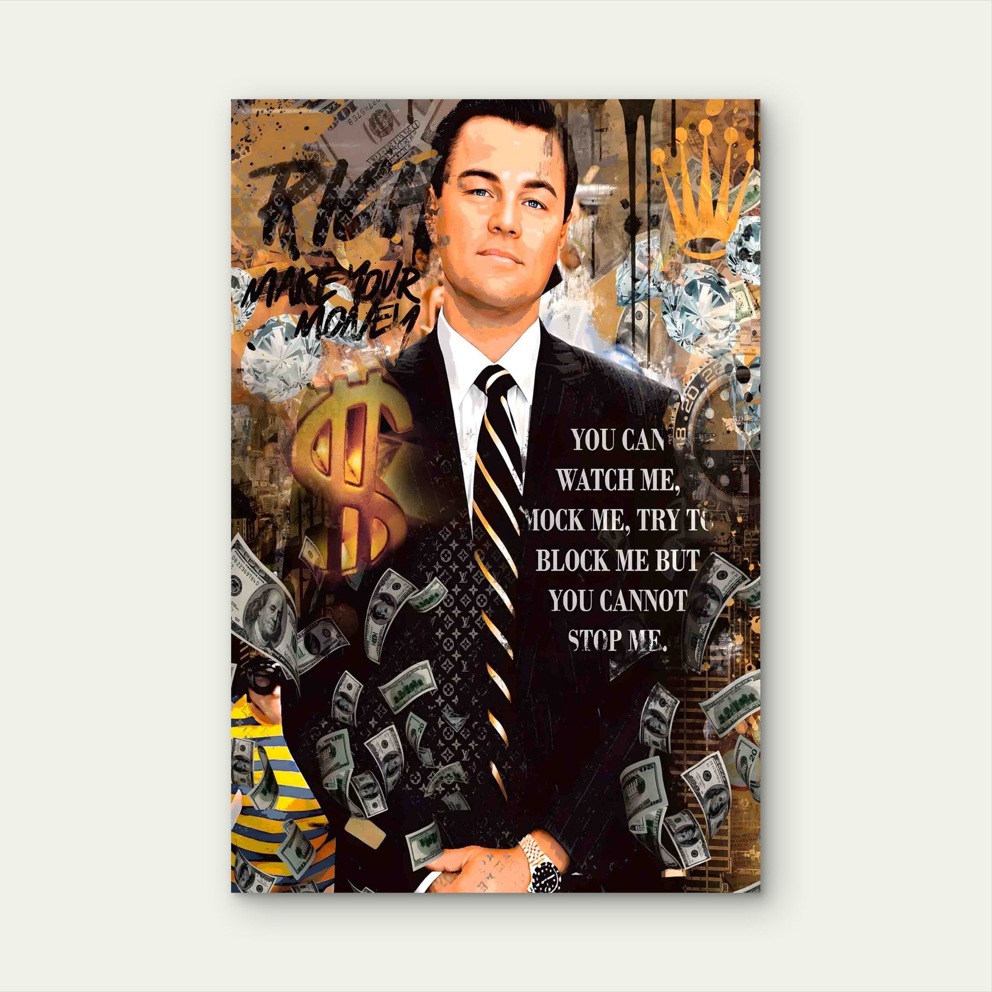 Wealth Concept Pop Art 60x90cm Metal Print Ready to Hang - Bella Home Decor