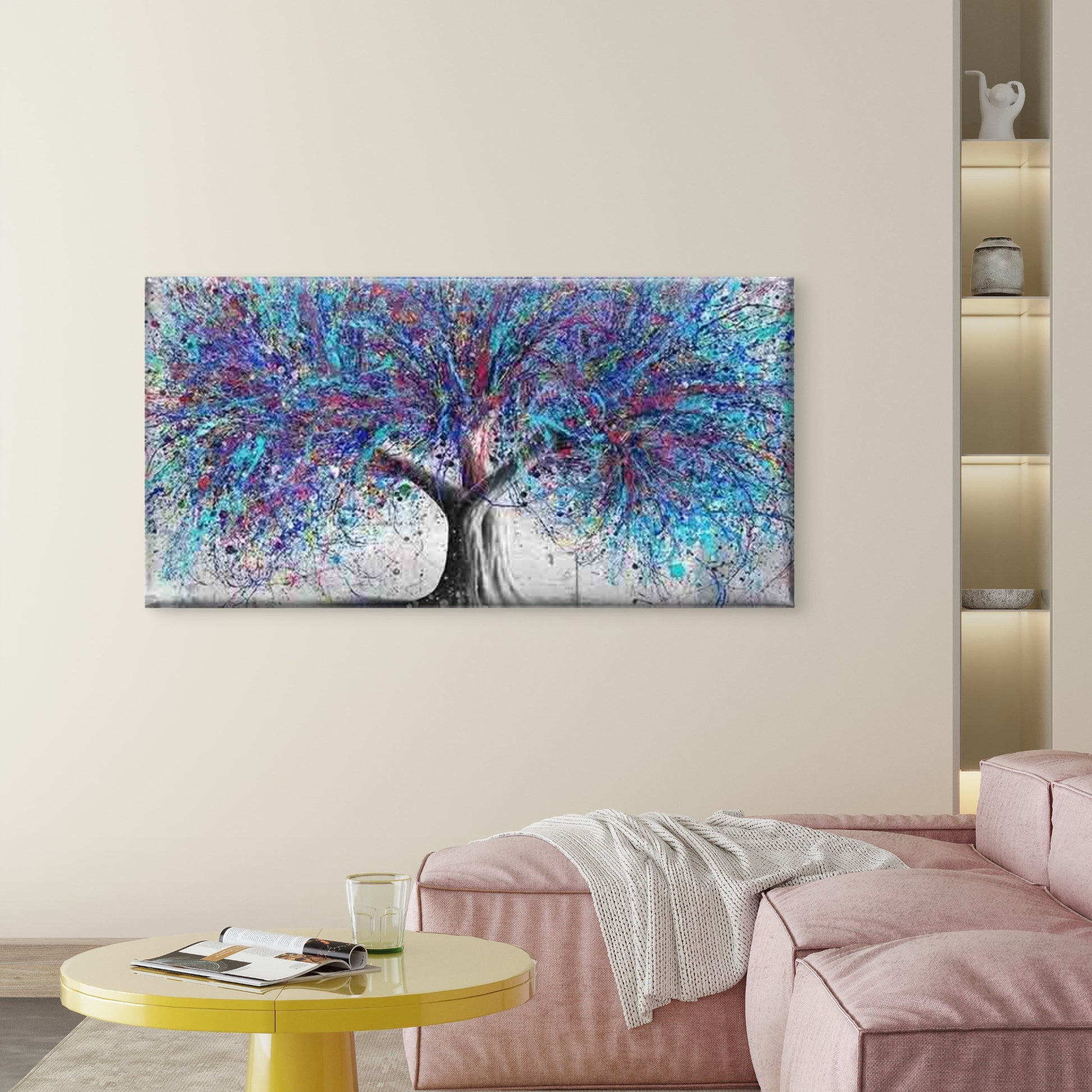 Abstract of a Colorful Tree Wall Art Canvas Office Home Room Framed 120x60cm - Bella Home Decor