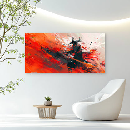 Ronin Samurai Warrior Mountain Wall Art Canvas Office Home Room Framed 120x60cm