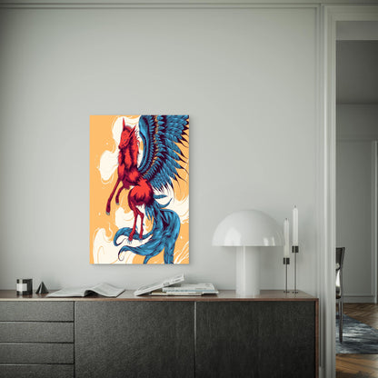 Phoenix Rising Red Blue 60x90cm Metal Print Ready to Hang