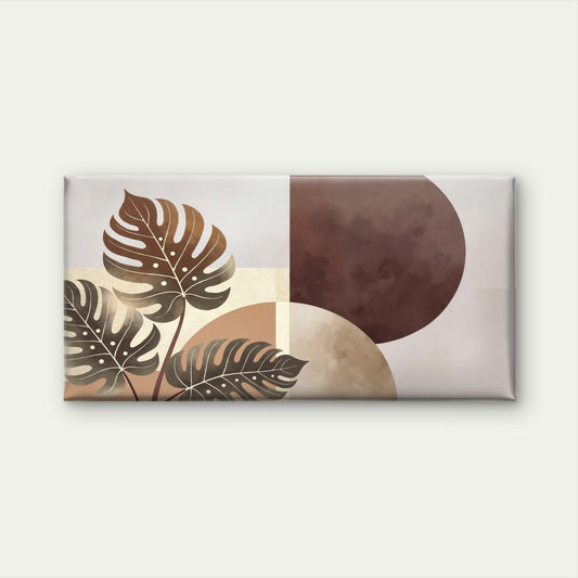 Terracotta Sun Monstera Leaves Wall Art Canvas Office Home Room Framed 120x60cm