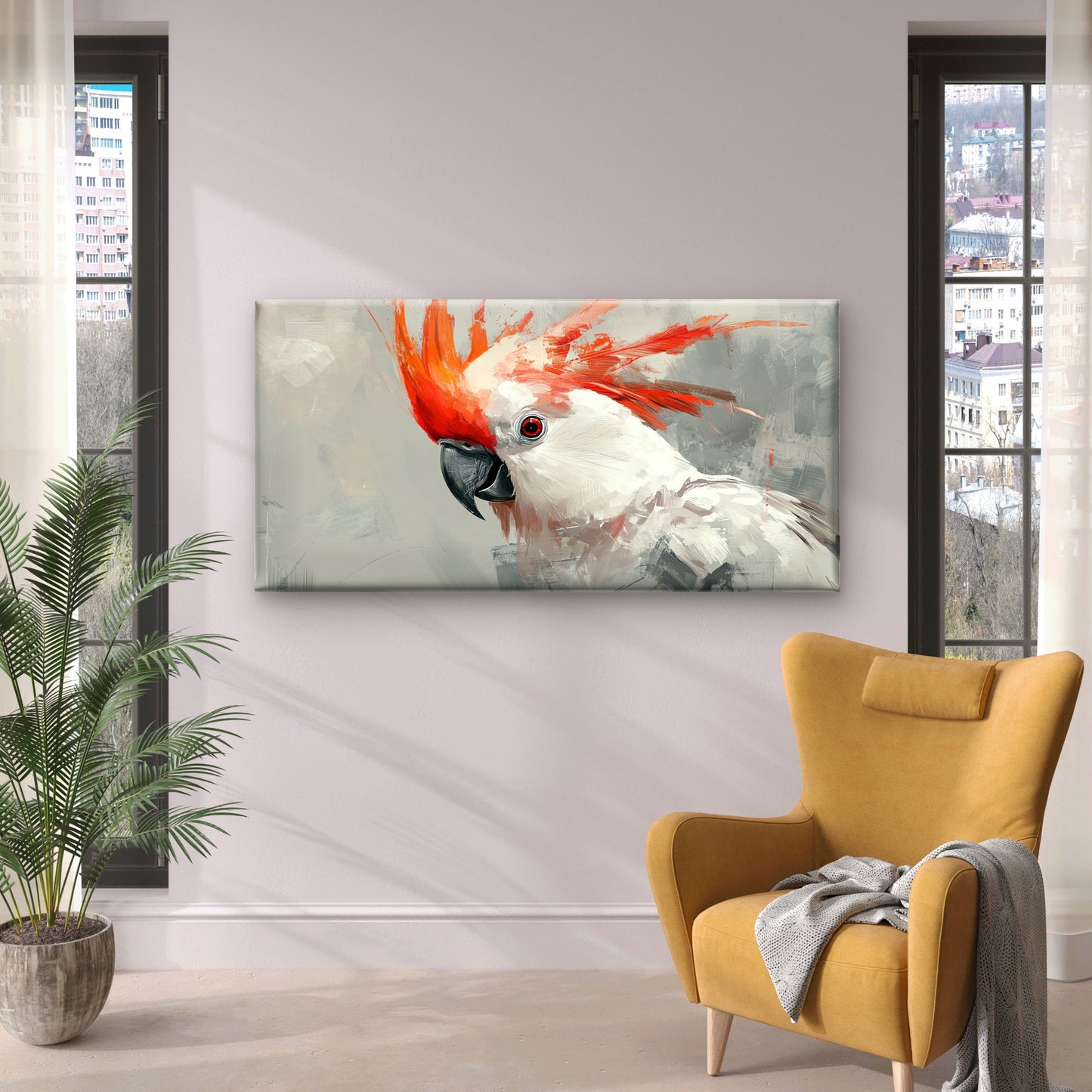 Cockatoo Parrot Bird Wall Art Canvas Office Home Room Framed 120x60cm