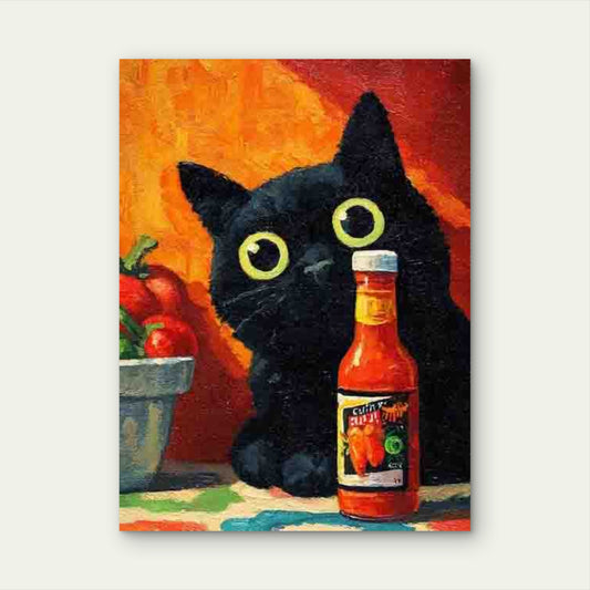 Funny Quirky Chicken Wing Hot Sauce Metal Print Ready to Hang