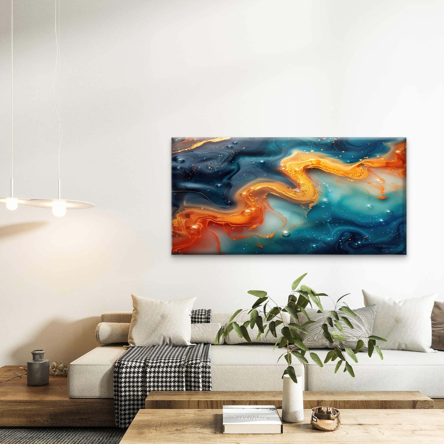 Texture Color Abstract Wall Art Canvas Office Home Room Framed 120x60cm - Bella Home Decor