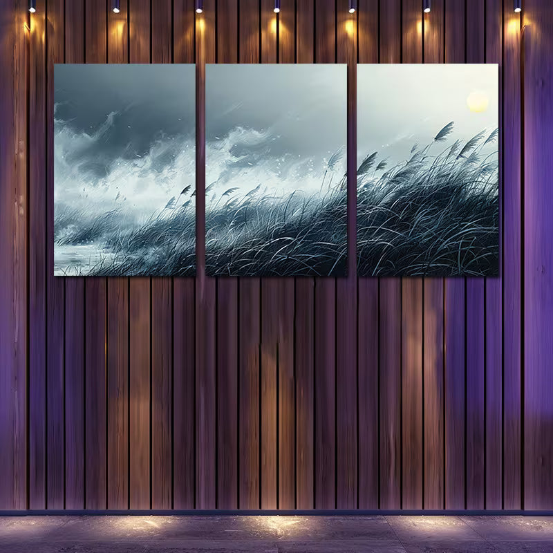 3pcs Crazy Grass Theme Wall Art Set Canvas Framed 60x90cm - High Quality Print 100% Australian Made Wall Canvas Ready to Hang - Bella Home Decor