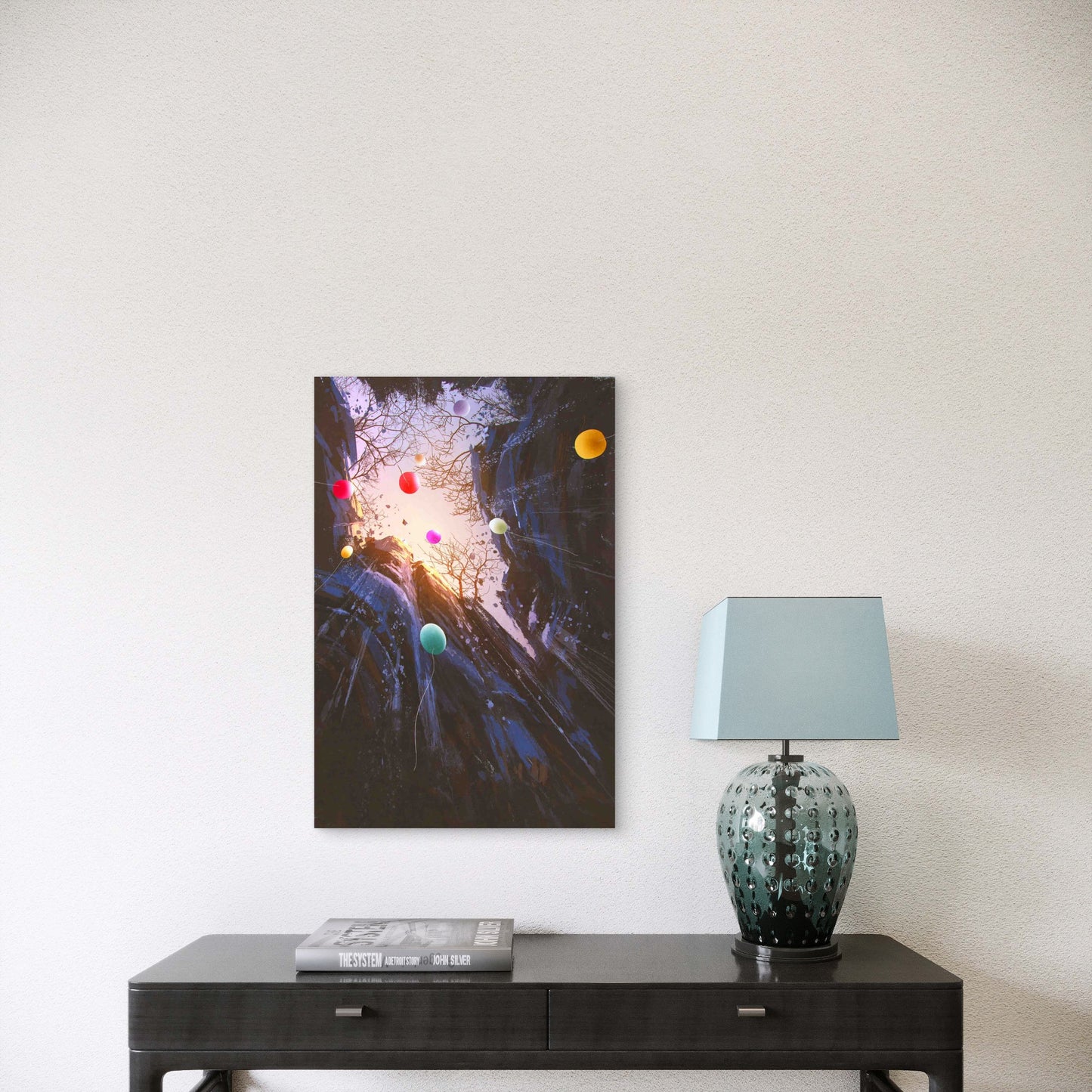 Colored Balloons Floating Into The Sky Metal Print Ready to Hang
