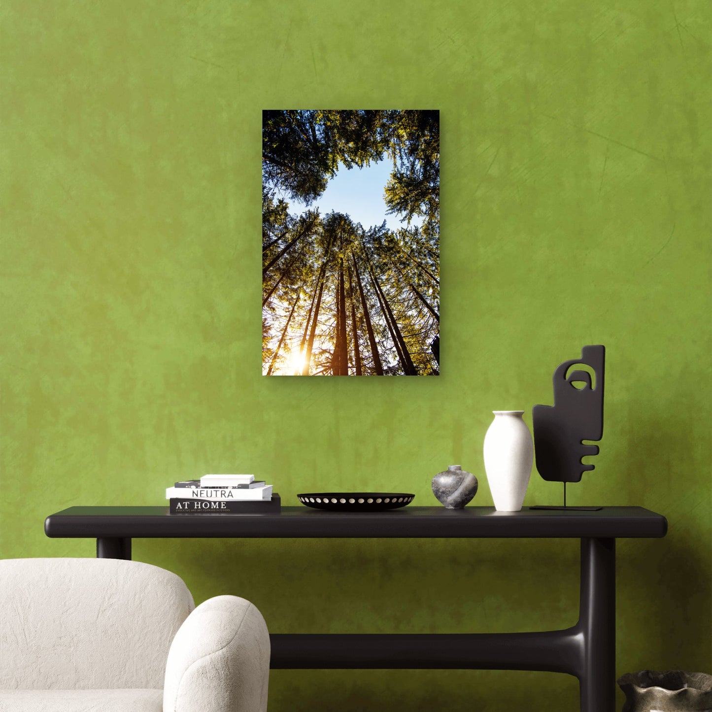 Sunburst Forest Canopy Tree Tops View 40x60cm Metal Print Ready to Hang