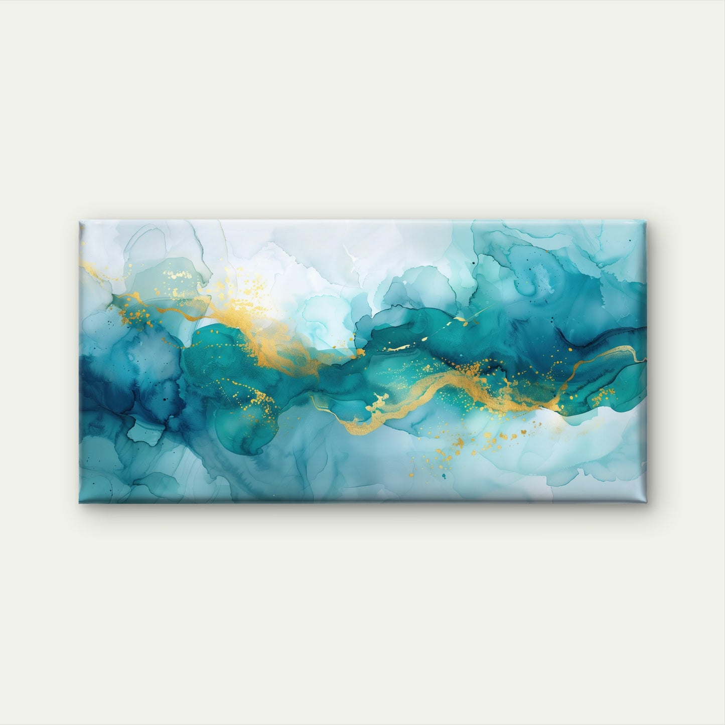 Oceanic Vapor Golden Streak Wall Art Canvas Office Home Room Framed 120x60cm