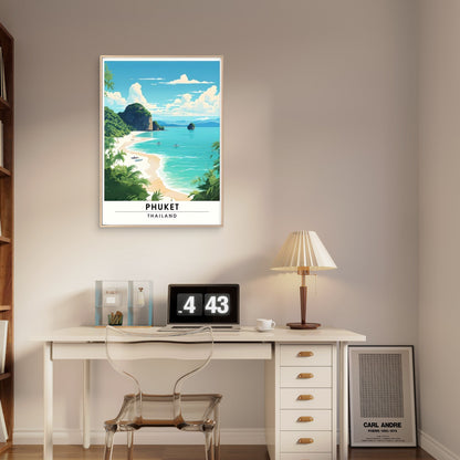Crystal clear waters of tropical Phuket Travel Poster Print Wall Art - Bella Home Decor