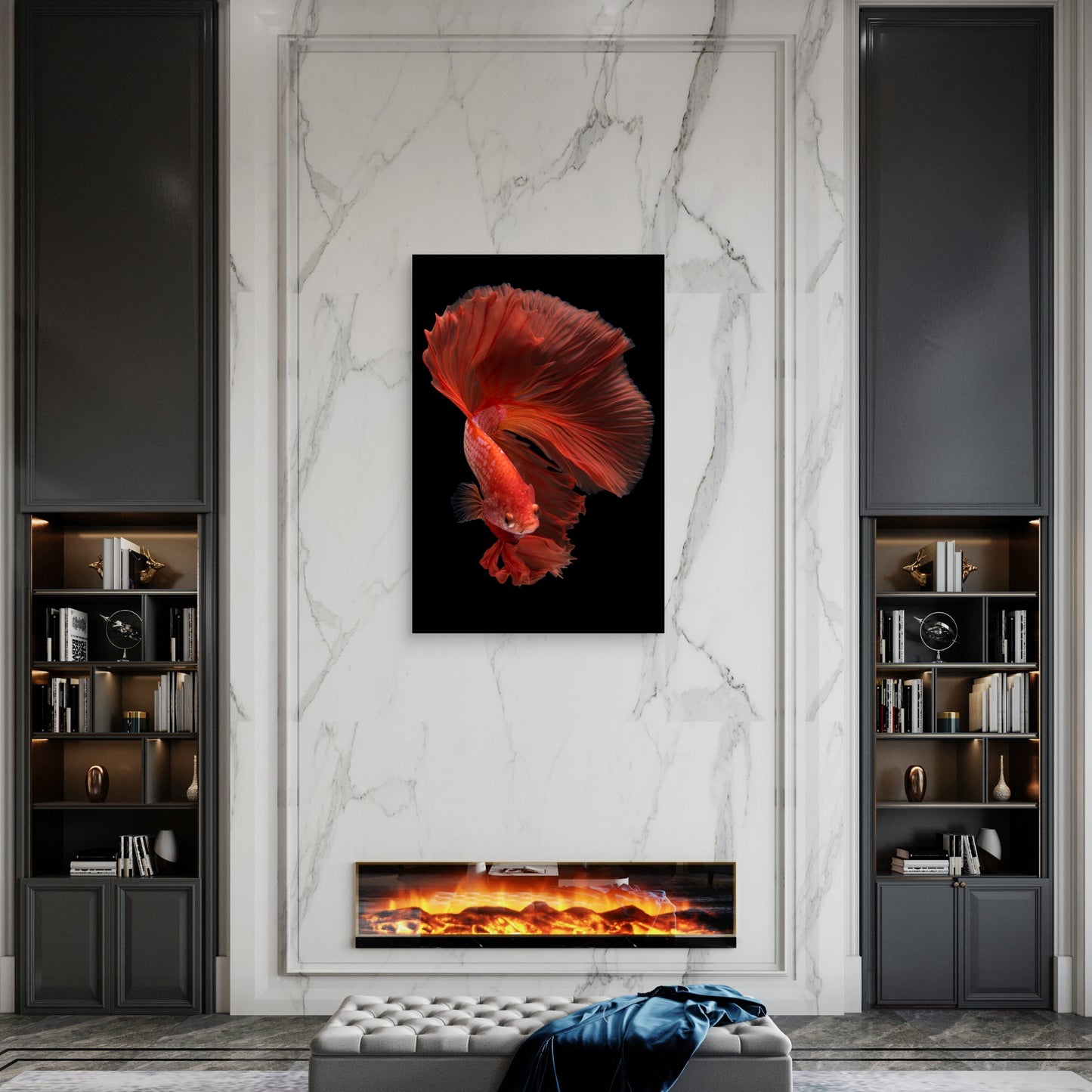 Halfmoon Betta Fish 40x60cm Metal Print Ready to Hang