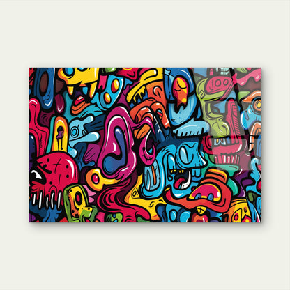Colorful Abstract Street Art Graffiti Pop Culture Characters Acrylic Glass Printing Wall Art Australian Made Quality