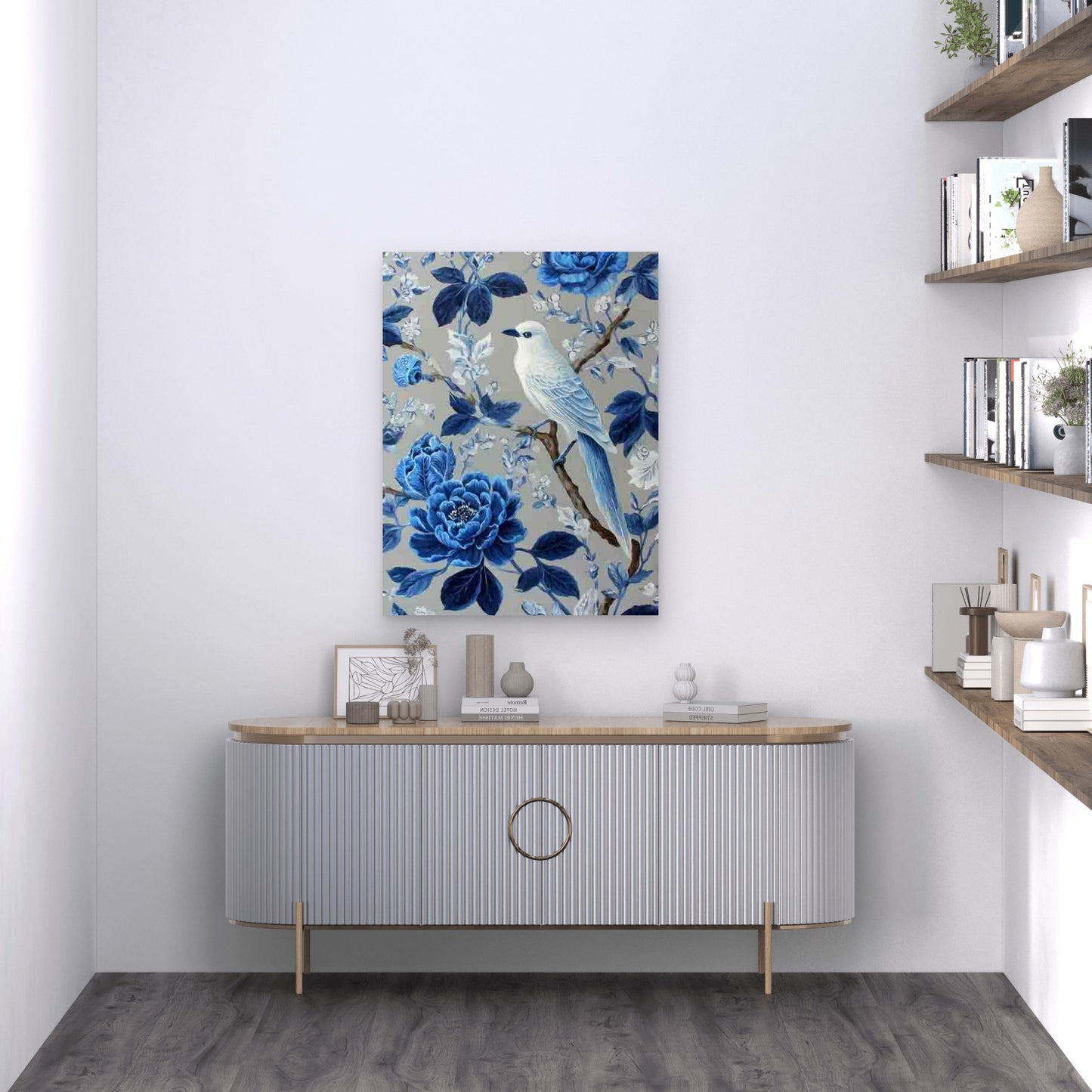 Bird Botanical Art Metal Print Ready to Hang