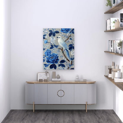 Bird Botanical Art Metal Print Ready to Hang