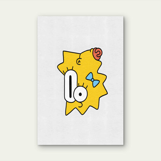 Quirky Graphic Artwork Bold Abstract Cartoon 40x60cm Metal Print Ready to Hang