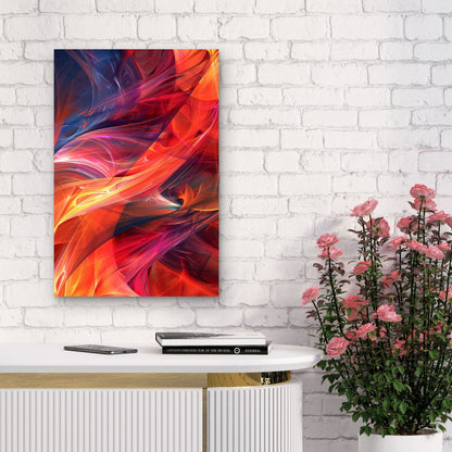 Colorful Abstract Painting 60x90cm Metal Print Ready to Hang