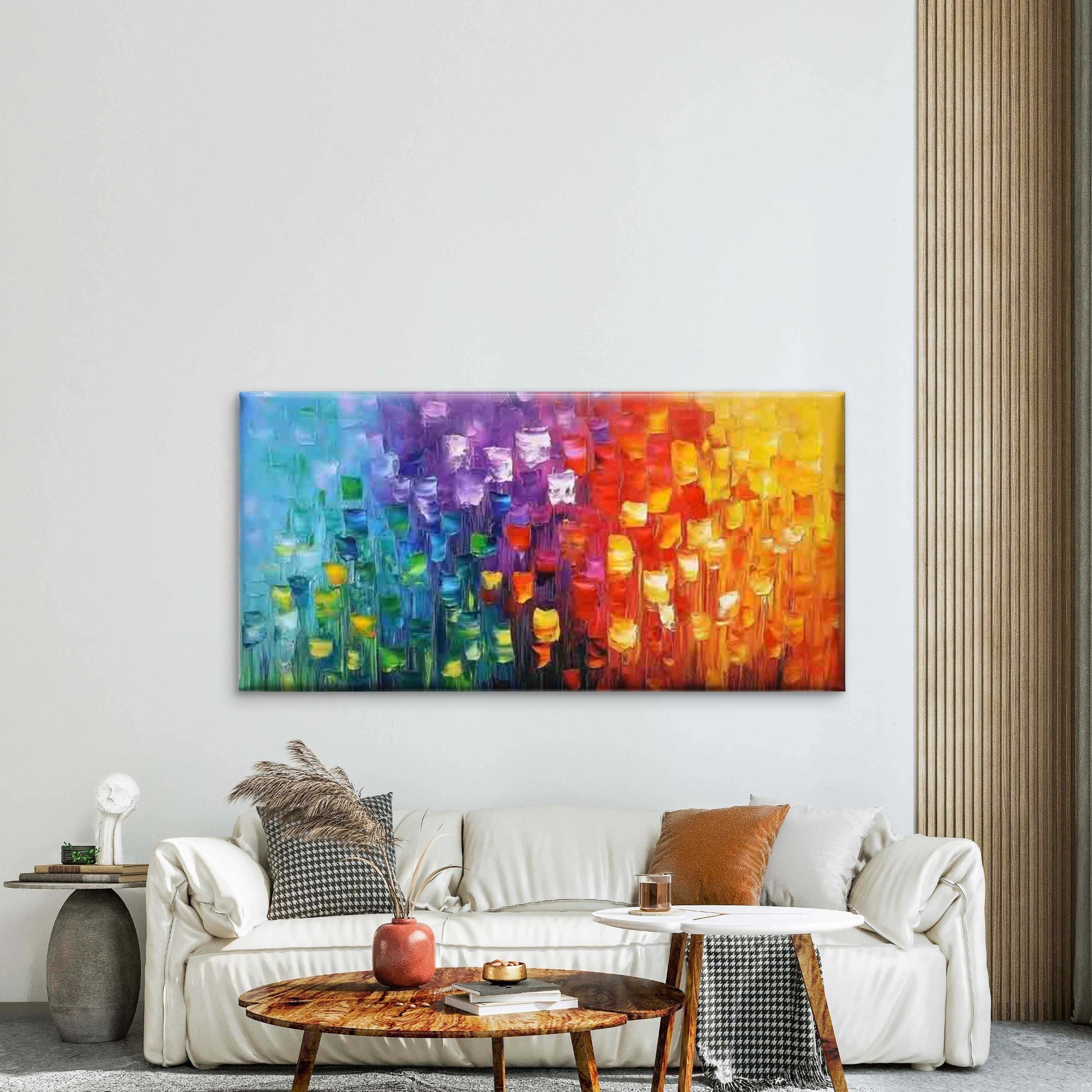 Abstract Brush Strokes Wall Art Canvas Office Home Room Framed 120x60cm - Bella Home Decor