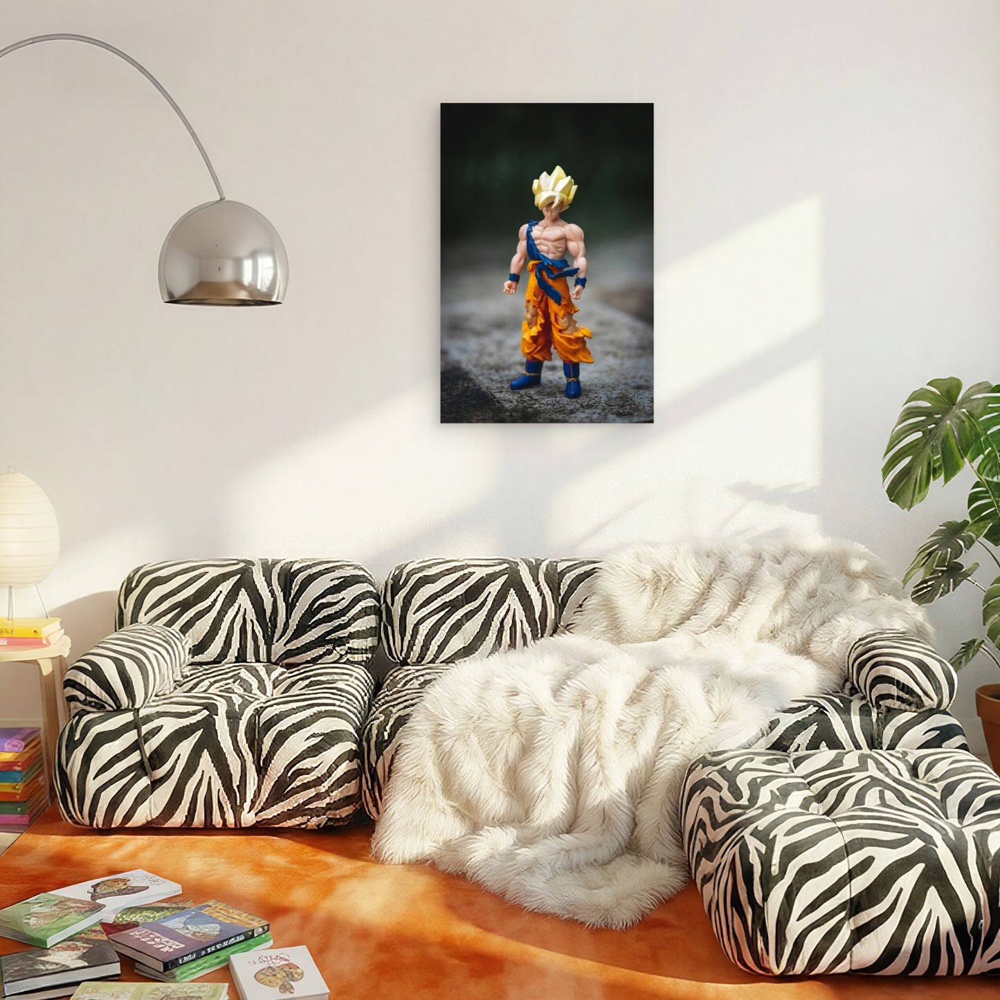 Figure of Goku from Dragon Ball 40x60cm Metal Print Ready to Hang