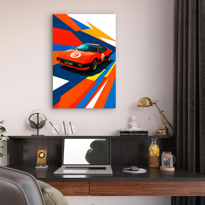 Bold Geometric Motorsport 60x90cm Metal Print Ready to Hang
